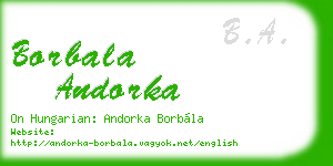 borbala andorka business card